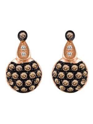 Le Vian 14kt. Rose Gold And Brown Diamond Drop Earrings