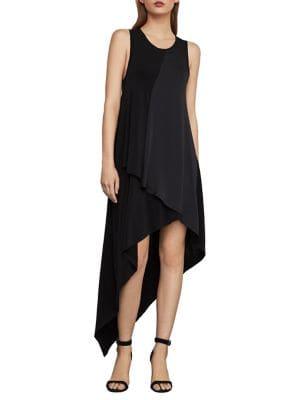 Bcbgmaxazria Asymmetrical Mixed Media Dress