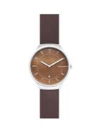 Skagen Grenen Stainless Steel & Leather-strap Watch