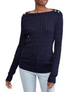 Lauren Ralph Lauren Button-shoulder Cable Sweater