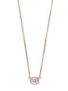 Effy Pave Rose 14k Rose Gold & Diamond Bezel Pendant Necklace