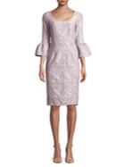 Betsy & Adam Plus Floral-embroidered Sheath Dres