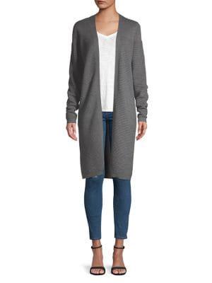 Lord & Taylor Long Open-collar Cardigan