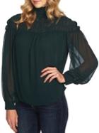 Vince Camuto Estate Jewels Puffed-sleeve Chiffon Blouse