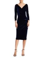Chiara Boni La Petite Robe Florien Ruched Velvet Dress