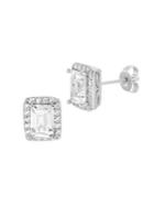 Lord & Taylor 925 Sterling Silver And Crystal Stud Earrings
