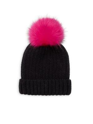 Steve Madden Faux-fur Pom Pom Beanie