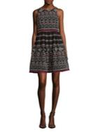 Taylor Embroidered Mesh Fit-&-flare Cocktail Dress