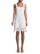 Design Lab Lord & Taylor Lace Overlay Shift Dress