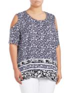 Lord & Taylor Paisley Cold-shoulder Top