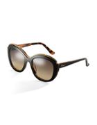 Salvatore Ferragamo 54 Mm Contrast Brow Sunglasses