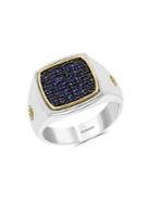 Effy 925 Sterling Silver, 18k Yellow Gold & Sapphire Ring