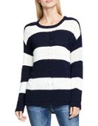 Two By Vince Camuto Striped Cable Stitch Relaxed Pullover
