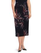 Melissa Mccarthy Seven7 Plus Leaf-print Pencil Skirt