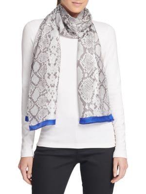 Calvin Klein Snake-print Silk Scarf
