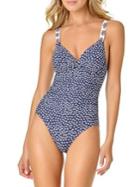 Anne Cole 1-piece Leaf Printed Swimsuit