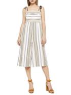 Bcbgeneration Striped Tie-shoulder Cotton Jumpsuit