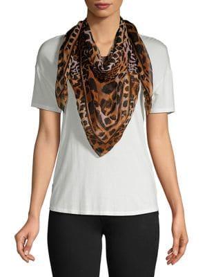 Collection 18 Leopard Print Square Scarf