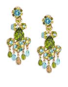 Oscar De La Renta Goldtone Faceted Crystal Chandelier Earrings