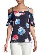 Dorothy Perkins Floral Cold-shoulder Top