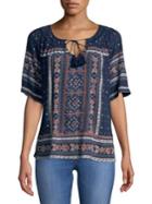 Lucky Brand Tile-print Blouse