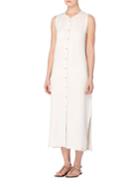 Joan Vass New York Button Cotton Maxi Dress
