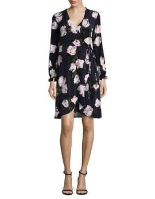 Ellen Tracy Petite Floral Wrap Dress