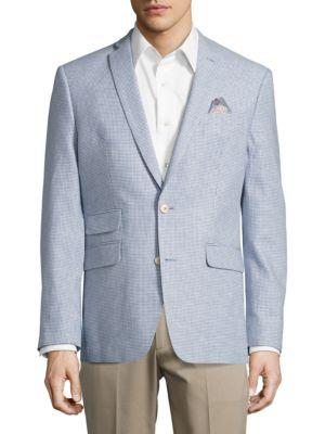 Tallia Orange Houndstooth Cotton And Linen Suit Separate Jacket