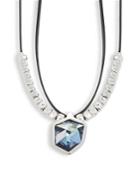 Uno De 50 Swarovski Elements Crystal And Leather Necklace
