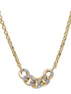 Lord & Taylor 14k Italian Gold And Rhodium-plated Curb Link Station Necklace