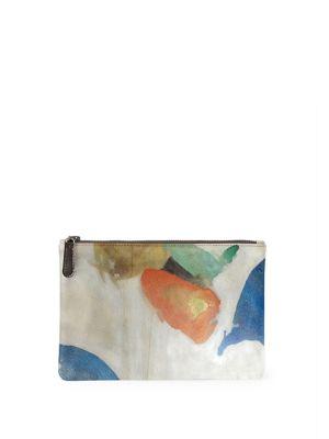 Vida Flora Leather Carryall Pouch