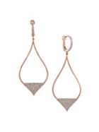 Effy 14k Rose Gold And Diamond Pave Ogee Drop Earrings