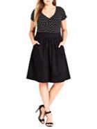 City Chic Plus Nautical Spotted Dress