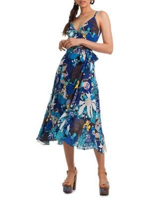 Trina Turk Found In Translation Kaciee Wrap Midi Dress