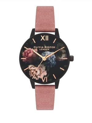 Olivia Burton After Dark Leather-strap Watch