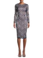 Xscape Long Sleeve Lace Sheath Dress