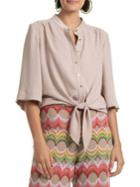 Trina Turk Silky Satin Back Crepe Gullah Top