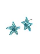 Betsey Johnson Sealife Pave Crystal Starfish Stud Earrings