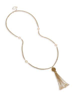 Miriam Haskell Sparkle Sphere Crystal Fireball Tassel Pendant Necklace