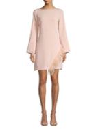 Laundry By Shelli Segal Feather Trimmed Shift Dress