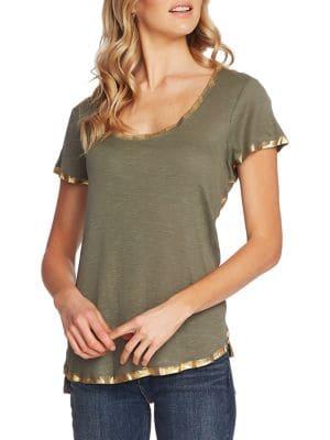Vince Camuto Foil Rib-trim Tee