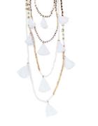 Design Lab Lord & Taylor Tiered Tassel And Beaded Necklace