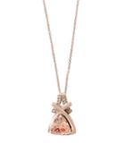 Effy Diamond, Brown Diamond, Morganite & 14k Rose Gold Necklace