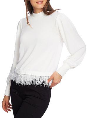 1.state Frayed Long-sleeve Top