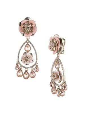 Marchesa Floral Crystal Chandelier Earrings