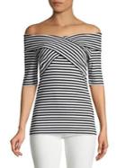 Lord & Taylor Striped Off-the-shoulder Top
