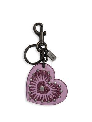 Coach Heart Applique Leather Bag Charm