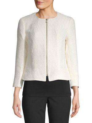 Anne Klein Textured Full-zip Jacket