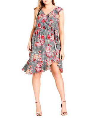 City Chic Plus Rose Picnic Dress