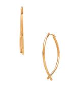 Lord & Taylor 14k Yellow Gold Crossover Hoop Earrings/1.5